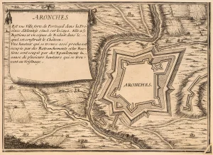 Arronches, Gravura de Nicolas de Fer e Antoine Coquart, início do século XVIII, Real Biblioteca do Palácio da Ajuda, Lisboa